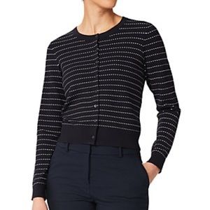 Hobbs London Robin Stitched Striped Cardigan